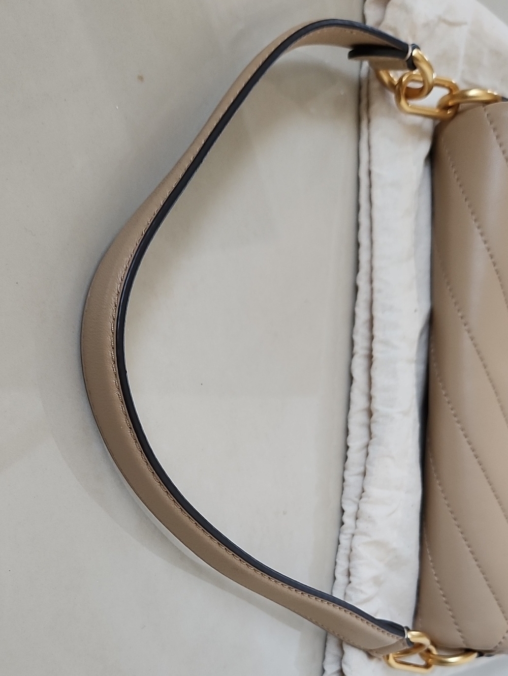 Tory Burch Beige Quilted Shoulder/Crossbody Bag - Picture 5 of 16